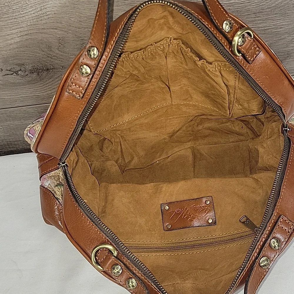 Patricia Nash Floral Leather Dome Satchel Handbag